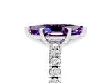 White gold Marquise Cut Solitaire Diamond with Pavé Band and Four-Prong Setting_5