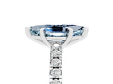 White gold Marquise Cut Solitaire Diamond with Pavé Band and Four-Prong Setting_5