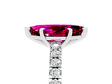 White gold Marquise Cut Solitaire Diamond with Pavé Band and Four-Prong Setting_5