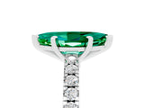 White gold Marquise Cut Solitaire Diamond with Pavé Band and Four-Prong Setting_5