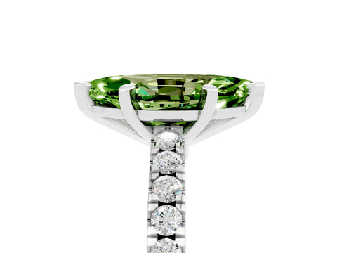 White gold Marquise Cut Solitaire Diamond with Pavé Band and Four-Prong Setting_5
