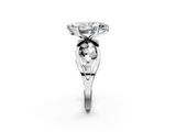 White gold Marquise Cut Solitaire Diamond with Side Stones on Criss-Cross Band and Four-Prong Setting_26