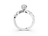 White gold Marquise Cut Solitaire Diamond with Side Stones on Criss-Cross Band and Four-Prong Setting_27