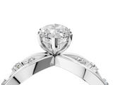White gold Marquise Cut Solitaire Diamond with Side Stones on Criss-Cross Band and Four-Prong Setting_28