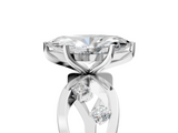 White gold Marquise Cut Solitaire Diamond with Side Stones on Criss-Cross Band and Four-Prong Setting_29