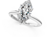 White gold Marquise Cut Solitaire Engagement Ring with Four-Prong Setting and Classic Band_34