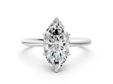 White gold Marquise Cut Solitaire Engagement Ring with Four-Prong Setting and Classic Band_53