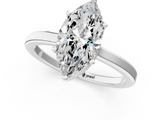 White gold Marquise Cut Solitaire Engagement Ring with Four-Prong Setting on a Classic Band_58