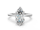 White gold Marquise Cut Solitaire Engagement Ring with Six-Prong Setting and Tapered Band_98