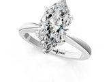 White gold Marquise Cut Solitaire Engagement Ring with Six-Prong Setting and Tapered Band_99