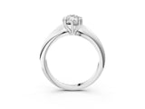 White gold Marquise Cut Solitaire Engagement Ring with Tapered Band and Four-Prong Setting 3