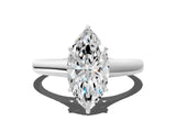 White gold Marquise Cut Solitaire Engagement Ring with Tapered Band and Four-Prong Setting_3