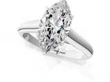 White gold Marquise Cut Solitaire Engagement Ring with Tapered Band and Four-Prong Setting_4