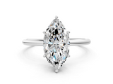 White gold Marquise Cut Solitaire Engagement Ring with Thin Band and Four-Prong Setting_3