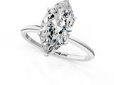 White gold Marquise Cut Solitaire Engagement Ring with Thin Band and Four-Prong Setting_4