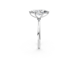 White gold Marquise Cut Solitaire Engagement Ring with Thin Band and Four-Prong Setting_5
