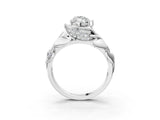 White gold Marquise Cut Solitaire Leaf-Inspired Engagement Ring with Prong Setting_10