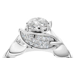 White gold Marquise Cut Solitaire Leaf-Inspired Engagement Ring with Prong Setting_11