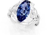White gold Marquise Cut Solitaire Leaf-Inspired Engagement Ring with Prong Setting_1