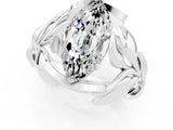 White gold Marquise Cut Solitaire Leaf-Inspired Engagement Ring with Prong Setting_1