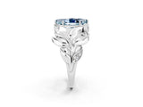 White gold Marquise Cut Solitaire Leaf-Inspired Engagement Ring with Prong Setting_2