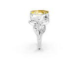White gold Marquise Cut Solitaire Leaf-Inspired Engagement Ring with Prong Setting_2