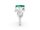 White gold Marquise Cut Solitaire Leaf-Inspired Engagement Ring with Prong Setting_2
