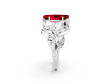 White gold Marquise Cut Solitaire Leaf-Inspired Engagement Ring with Prong Setting_2