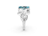 White gold Marquise Cut Solitaire Leaf-Inspired Engagement Ring with Prong Setting_2