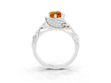 White gold Marquise Cut Solitaire Leaf-Inspired Engagement Ring with Prong Setting_3
