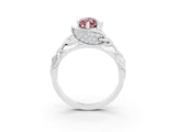 White gold Marquise Cut Solitaire Leaf-Inspired Engagement Ring with Prong Setting_3