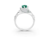 White gold Marquise Cut Solitaire Leaf-Inspired Engagement Ring with Prong Setting_3