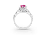 White gold Marquise Cut Solitaire Leaf-Inspired Engagement Ring with Prong Setting_3