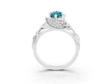 White gold Marquise Cut Solitaire Leaf-Inspired Engagement Ring with Prong Setting_3