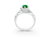 White gold Marquise Cut Solitaire Leaf-Inspired Engagement Ring with Prong Setting_3