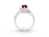 White gold Marquise Cut Solitaire Leaf-Inspired Engagement Ring with Prong Setting_3