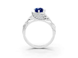 White gold Marquise Cut Solitaire Leaf-Inspired Engagement Ring with Prong Setting_3