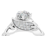 White gold Marquise Cut Solitaire Leaf-Inspired Engagement Ring with Prong Setting_4