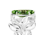 White gold Marquise Cut Solitaire Leaf-Inspired Engagement Ring with Prong Setting_5