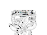 White gold Marquise Cut Solitaire Leaf-Inspired Engagement Ring with Prong Setting_5