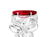 White gold Marquise Cut Solitaire Leaf-Inspired Engagement Ring with Prong Setting_5