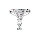 White gold Marquise Cut Solitaire Moissanite Ring with Pave Band and Four-Prong Setting_5