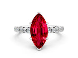 White gold Marquise Cut Solitaire Pave Diamond Engagement Ring with Four-Prong Setting_12