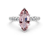 White gold Marquise Cut Solitaire Pave Diamond Engagement Ring with Four-Prong Setting_12