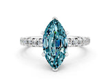 White gold Marquise Cut Solitaire Pave Diamond Engagement Ring with Four-Prong Setting_12