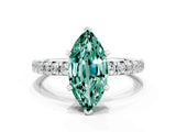 White gold Marquise Cut Solitaire Pave Diamond Engagement Ring with Four-Prong Setting_12