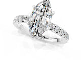 White gold Marquise Cut Solitaire Pave Diamond Engagement Ring with Four-Prong Setting_13