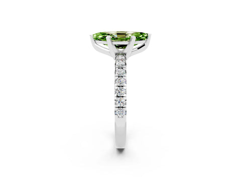 White gold Marquise Cut Solitaire Pave Diamond Engagement Ring with Four-Prong Setting_14