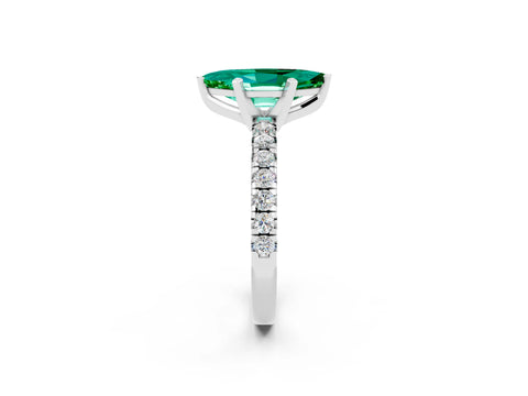White gold Marquise Cut Solitaire Pave Diamond Engagement Ring with Four-Prong Setting_14