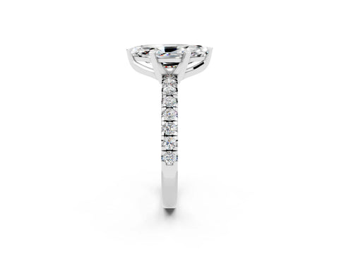 White gold Marquise Cut Solitaire Pave Diamond Engagement Ring with Four-Prong Setting_14